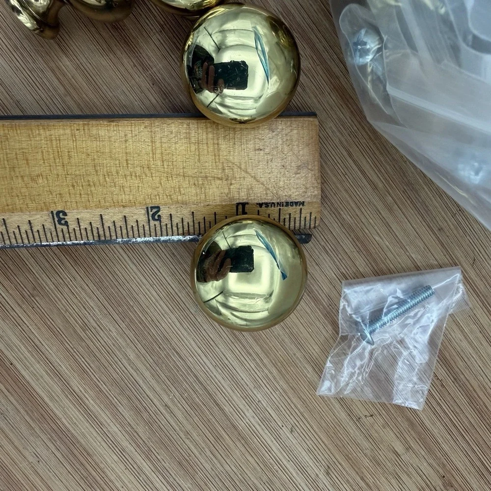 Lot of 15 Drawer Pulls Knobs Solid Brass Handle  1.25 in. - Picture 4 of 7